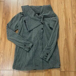 Harley Davidson Womens S Grey Asymmetric Cowl Neck Cardigan Biker